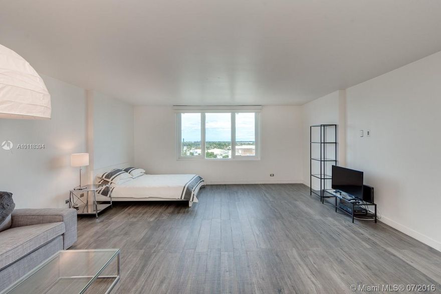 Totally renovated larger Studio in the Roney. Upgrades included: Italian Porcelain Tile floors, Calcutta marble bath, Toto and Grohe fixtures in bath. S/S Appliances, recessed lighting and window treatments. This line in the Roney has completion of the new windows. This is a spectacular unit located on the west side in this upcoming building. Easy to show and Call LA for more info.