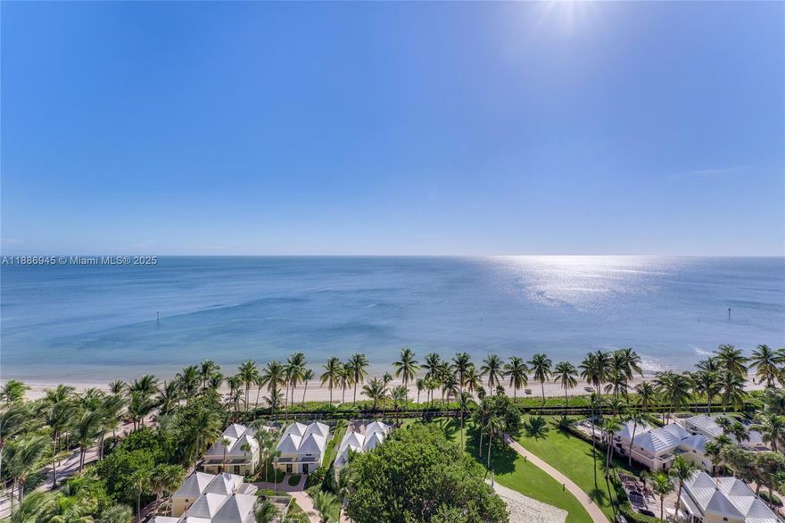 The most desirable residence at The Ocean Club, set in the coveted first position directly on the sand! Wake up to spectacular sunrises, sweeping ocean vistas, and endless Miami skyline views from this rare corner unit with over 5,200SF of beautifully redesigned living space. Four expansive terraces create a seamless indoor-outdoor flow, perfect for entertaining or simply embracing the island lifestyle. With 4 bedrooms plus staff, this masterpiece combines elegance and comfort. Other exclusives include a 24 Hr. private concierge, wine cellar & four parking spaces. The Ocean Club is resort-style family living with a private Beach Club, poolside restaurants, fitness center, spa & beauty salon, Tennis club & more! Key Biscayne is an unmatched island paradise just minutes from Miami’s downtown