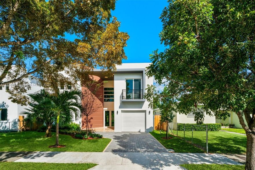 Experience the epitome of this bright, and elegant brand-new residence nestled in the vibrant heart of Miami! This stunning two-story property boasts 2,950 Sq Ft under a/c plus terraces, garage and is situated on an expansive 7,250+ Sq Ft lot. Enjoy a well-designed open floor plan, 4 bedrooms,4 full bathrooms, large impact windows & doors throughout providing tons of natural light, state-of-the art modern kitchen with high-end finishes, quartz countertops and stainless-steel appliances. The master suite is a retreat with a walk-in closet and luxurious spa-like bathroom. The upstairs offers a family room which can also serve as a 5th bedroom/office & terrace overlooking the lush backyard for enjoyment and relaxation to the overall allure of this residence. Enjoy living in a prime location!