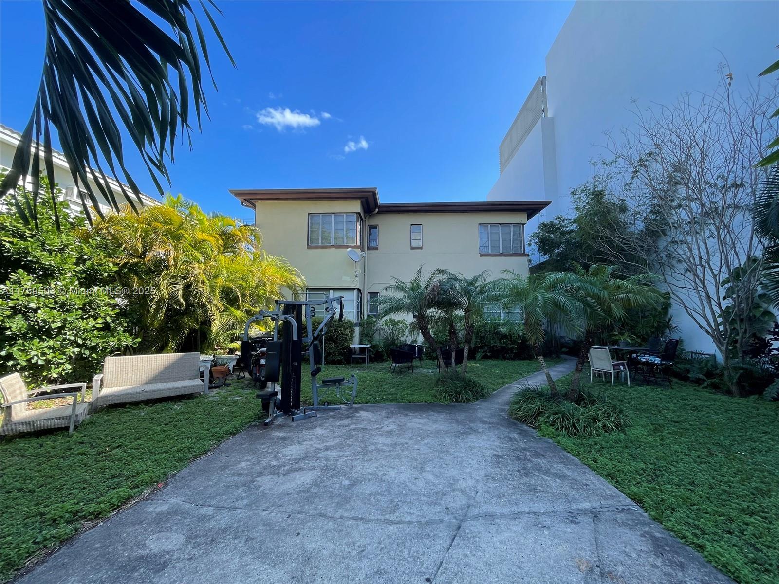 Opportunity knocks. CD-2 ZONING. NO RENTAL RESTRICTIONS. Spacious 2 bedroom/2 bath unit with approximately 1000 sq ft of living space. Garden apartment in a prime location within walking distance to all that South Beach has to offer-- shopping, dining, parks, the ocean. Multiple possibilities with this unit. Low monthly fee of $450 for shared costs of water/sewer, garbage, lawn, and insurance. Building just completed its recertification. Cash only.