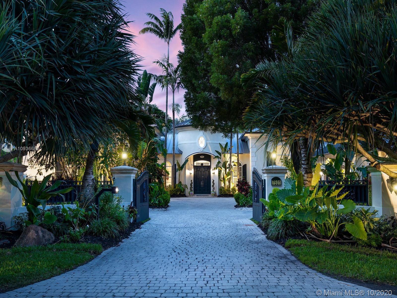 Luxurious Spanish Style Estate located in sought after N Pinecrest. Enveloped by pristine landscaping on a deep acre lot. This gorgeous gated home features a grand foyer, elegant living rm w/outdr views, chef’s eat-in kit w/top of the line appl including new Subzero’s, formal dining rm & family rm w/breakfast area. Dual Master suites, one on the ground level w/walk-in closet, resort-style bath & outdr access to patio area & the 2nd master bedrm, nested on its own on the 2nd level w/large space, walk-in closet, & spa-like bath. An outdr oasis awaits w/covered terr, fully tiled resort-style pool/spa. Detached 1 bed/1 bath cottage w/summer kit & large living space. Add Feat’s: New metal roof, new marble flrs, 3 car gar, just painted, service quarters, &
office/library. Pinecrest Elite Schls.
