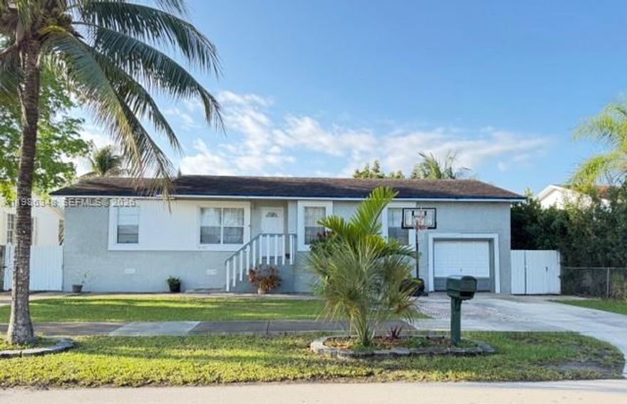 Beautiful single-family home located in a quiet and desirable Cutler Bay neighborhood. This 3-bedroom, 2-bathroom property offers a comfortable layout with plenty of natural light and great potential to make it your own. Situated on a spacious 7,500 sq ft lot, the home features a large backyard ideal for entertaining, outdoor living, or future expansion. Elevated property with accessible under-structure (den), providing easy access to plumbing and additional storage. Conveniently located just minutes from the Florida Turnpike, offering easy access throughout Miami-Dade. Enjoy a peaceful residential area while remaining close to schools, parks, shopping, and dining. NO HOA. Ideal for first-time homebuyers or investors seeking a solid opportunity in a growing area. Schedule your showing today!