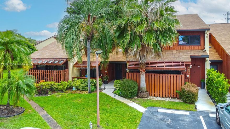 Beautifully remodeled townhouse featuring a modern kitchen with quartz countertops and stainless-steel appliances. All impact doors and windows. Ceramic floors on the first level and laminate flooring flowing from the staircase throughout the second floor. Bathrooms have been tastefully updated, and the home offers abundant natural light. The master suite includes a private balcony overlooking the garden. 2022 roof. Conveniently located near Walmart, Publix, top restaurants, and just minutes from the beach. Do not miss the 3d tour!. Easy to show.