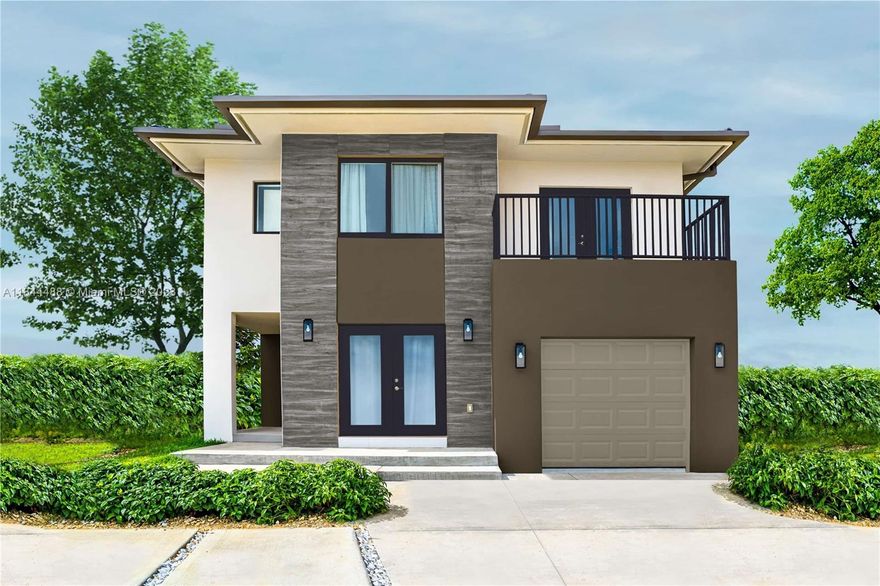 Aurora Homes is a single-family home community featuring solid concrete construction, 5 beds 4.5 baths, and garage. Move in ready homes in the first qtr of 2023.Exquisite finishes include impact windows & doors, porcelain tile flooring, no carpet, open kitchen, granite/quartz counter tops,stainless steel appliances,double sink,built-in in pantry, front load washer & dryer, tankless water heater. Bathrooms offers floor to ceiling porcelain tile,mirrors & double sink on master bathroom. Home is in a Community Development District. Tastefully designed floorplan offers a full bedroom with closet & bathroom downstairs with independent entrance. VA, FHA, Conventional loans available. Schedule your tour to see Furnished Models, visit the Sales Center today. Buy directly from the builder
