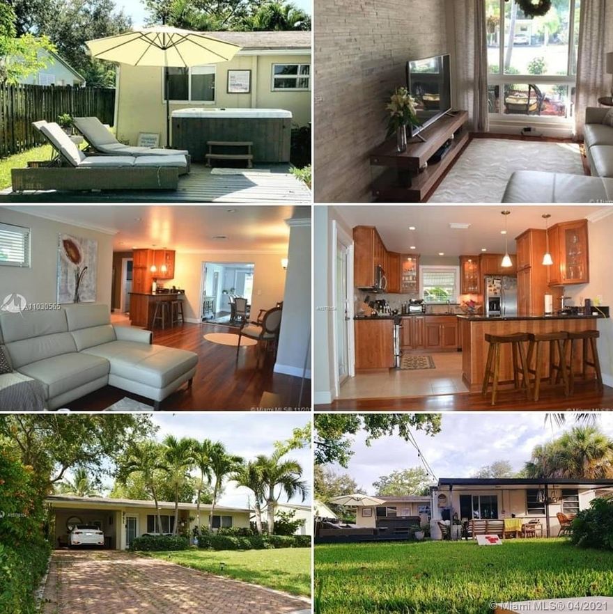 Single family home for rent in desirable Lloyd Estates. Spacious house with big backyard, great for entertainment.  Hard wood floors in the main living area and bedrooms. Open kitchen, granite counters and stainless steel appliances. Updated bathrooms. Impact windows and doors.  Large carport and large backyard with covered patio and large 2020 hot tub on wooden deck . Bonus room can be used as office etc. Adjacent to neighborhood park, 3 miles to the beach, 1.5 to Wilton dr and less than 5 min to I95.
Showings start on April 25th.