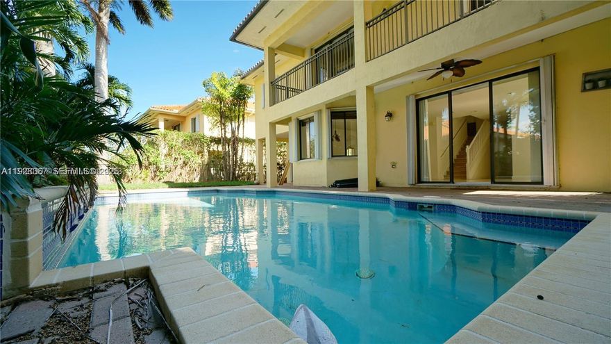 Spacious pool home in Cutler Cay! This Milan-model 5 bedroom home offers one bedroom on the first floor and four bedrooms upstairs. The backyard features a nice patio area and a good-sized pool, perfect for relaxing or entertaining. Cutler Cay is a gated community with roaming security patrols, and residents also enjoy a clubhouse overlooking the lake. The clubhouse offers plenty of activities and amenities, including tennis and more.