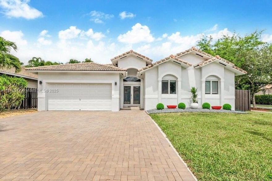 Welcome to Your Dream Home in Corsica Place! Step into this modern residence where comfort meets elegance. Located on a prime corner lot, this home features 4 spacious bedrooms and 2 stylish bathrooms. Natural light floods the open concept living spaces, highlighted by a kitchen with a chic breakfast counter, stainless steel appliances, and granite countertops. The luxurious primary bedroom offers a walk-in closet and a spa-like bathroom with dual sinks and a sleek walk-in shower. Outside, enjoy a fully fenced yard, sophisticated patio, and sparkling pool perfect for relaxing and entertaining. With no HOA, you have the freedom to make this home uniquely yours. Schedule your visit today!