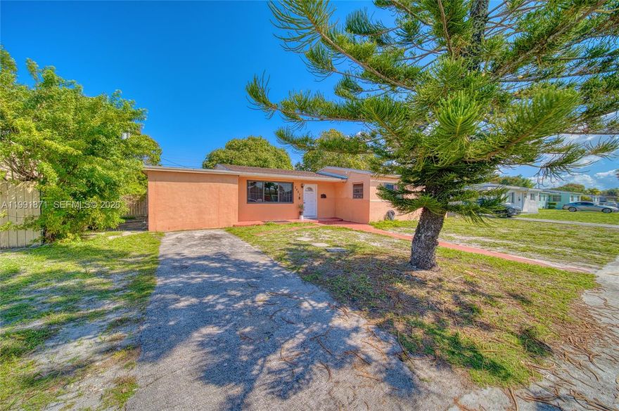 Best PRICED 4/3 in the area!! Sellers motivated. Property features 4 full bedrooms 3 full bathrooms with almost 1,800 sq ft of living space. Located near the hardrock stadium, schools, shopping and more. The home offers a functional layout, perfect for everyday living. Enjoy a spacious kitchen with updated cabinets and stainless steel appliances. A separate laundry room with updated washer/ dryer and space for extra storage. The property also offers peace of mind with a newer roof, newer A/C system and impact windows installed in key areas. Situated on a generous lot with access to both sides, there's plenty of room for pool, outdoor living, home expansion or customization to fit your vision. With solid structure and endless potential. This home is an excellent opportunity for homeowners and investors alike. NO FLOOD insurance needed. Schedule your private showing online. Come and explore all this home has to offer.