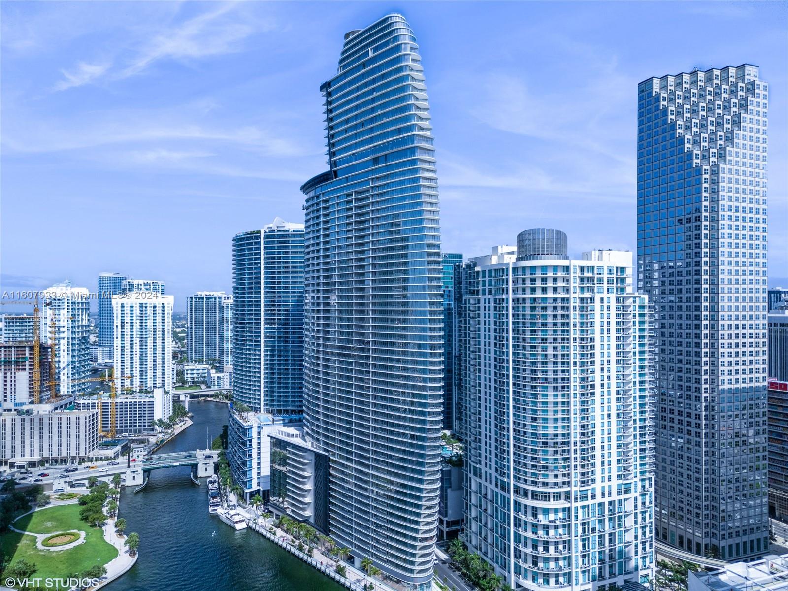 Sought after Line 06 at the Aston Martin Residences; Only 11 units of this kind with breathtaking water views of Biscayne Bay, the Miami River & Brickell's skyline. This NEW 1-bed, 1.5-baths unit features a Bulthaup kitchen, Gaggenau appliances, Thassos floors, Bertolotto doors, and expansive hurricane impact glass panels & doors, the residence seamlessly blends indoor-outdoor living. Aston Martin Residences is a prestigious, full-service building renowned for its amenities, including concierge & valet services, a 2-level fitness center with pilates, yoga, spinning, boxing, beauty & barber suites, an art gallery, business center, children’s playroom, teen lounge, 2 cinemas, a Grand Salon, a sky infinity pool with private cabanas & spa pools, a Superyacht Marina & Helipad pending approval.