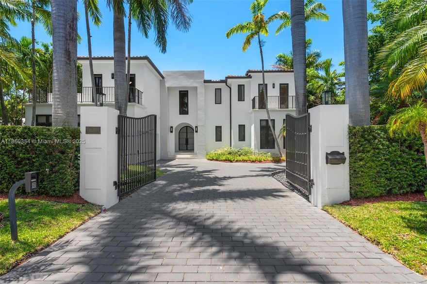 Completely reimagined and renovated in 2022, this Bal Harbour Village estate combines modern luxury with timeless elegance. With over 6,200 sq ft, the 6-bedroom, 6.5-bath residence features soaring ceilings, a private elevator, gourmet kitchen with premium appliances, and a fully equipped gym. The primary suite includes a spa-inspired bath and dual custom walk-in closets. Designed for comfort and entertaining, enjoy seamless indoor-outdoor living with a heated saltwater pool, spa, covered terrace, and landscaped grounds. Steps from Bal Harbour Shops and minutes from Sunny Isles, Surfside, and Miami Beach, this home offers access to beaches, top schools, a private marina, and fine dining. Furniture may be purchased separately.