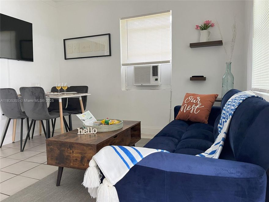 Nicely furnished 1 bed 1 bath apartment in the Edgewood neighborhood of Ft. Lauderdale close to the Downtown, I-95 / I-395, beach, and airport. Located on a quiet street. Off-street parking space included. Tenant is responsible for utilities except water and garbage. Modern kitchen. Nice backyard with picnic table. Great deal and this apartment won't last long. Please call or text to set up a showing.