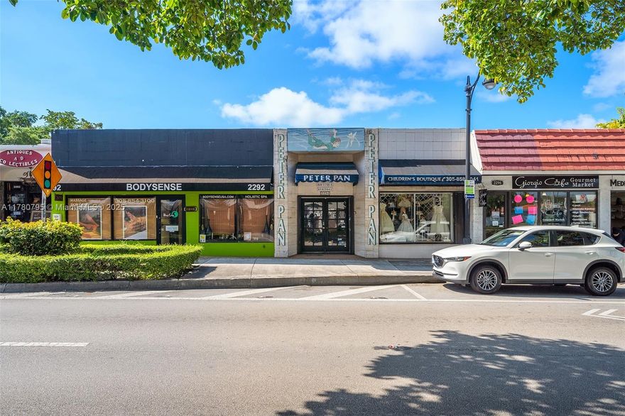 Located on the iconic Coral Way corridor, this standout property offers two units totaling 6,000 square feet — featuring 4,500 square feet of prime ground-level space plus an additional 1,500 square foot mezzanine. Perfectly positioned between Downtown Miami, Brickell, and Coral Gables, the building sits at the heart of one of the city's fastest-growing areas, surrounded by new residential developments, boutique businesses, and vibrant dining destinations. With close proximity to Miami International Airport, I-95, and Key Biscayne, accessibility is effortless. Coral Way’s reputation as a hub for bespoke retail, artisanal shops, and curated experiences makes this a rare opportunity for investors or business owners seeking high visibility and future growth.