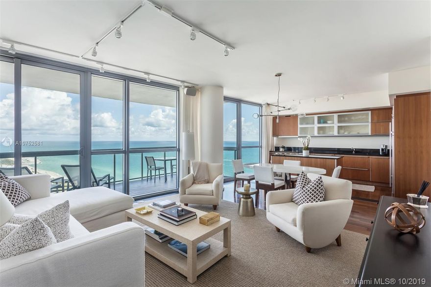 Rare 3bd/3bth gem at the prestigious Setai Hotel & Residences. Perched on the 37th floor this residence is surrounded by panoramic ocean and city views. Elegantly decorated and updated, it boasts  spacious balconies and an open kitchen layout. Amenities include a world class spa, fitness center, three infinity pools, restaurants, beach, and concierge services. Setai is an oasis of peace located in the heart of South Beach.