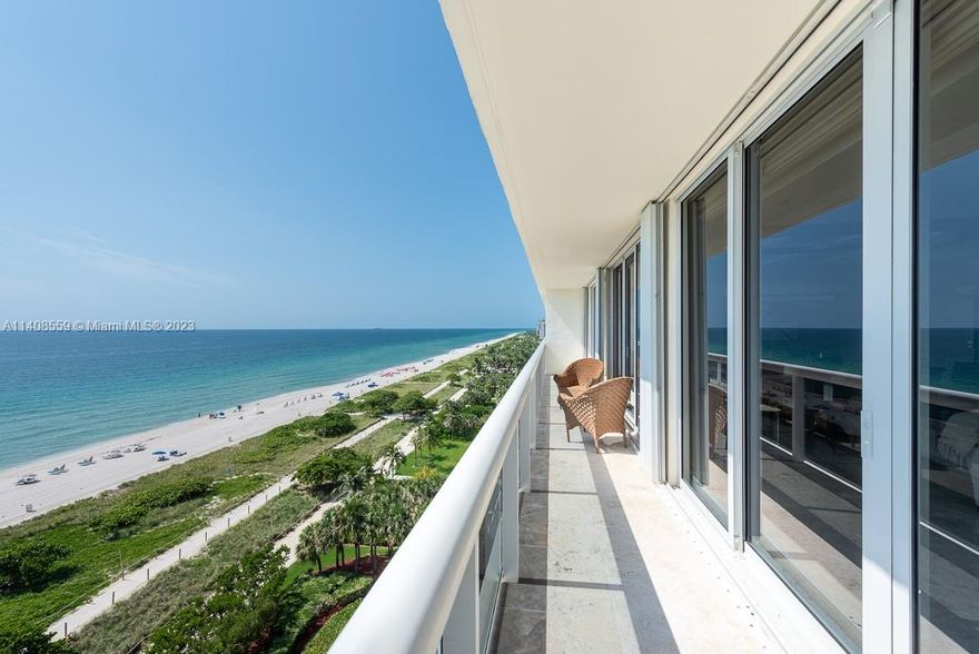 Spectacular 9th floor ocean front apt with breathtaking views of the ocean in Solimar Surfside. Upgraded kitchen with beautiful design, with ocean view too. Top of the line appliances. 
Unit is sold furnished EXCEPT for the 2 twin beds on 3rd bedroom. Strategically located a few steps from Bal Harbor Shops, houses of worship and great restaurants.