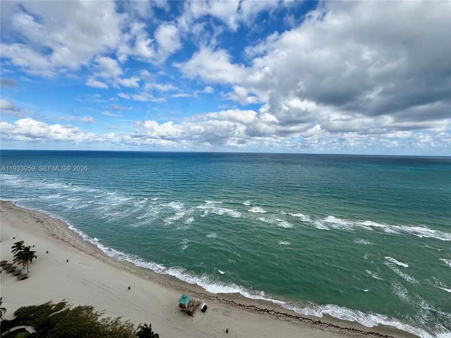 Spacious 2-bedroom residence offering approximately 1,570 square feet at Trump Royale in Sunny Isles Beach. This unit is positioned on the closest tier to the ocean, just one line back from direct oceanfront, offering sweeping ocean, coastline, and Intracoastal views. Bright, open layout with 10-foot ceilings, floor-to-ceiling windows, and excellent natural light throughout. Large living and dining areas open to a generous ocean-view balcony.
The apartment features tile flooring throughout, an open kitchen with stone countertops, stainless steel appliances, center island with cooktop, and ample storage. The layout includes 3 full bathrooms and 1 half bathroom, with a guest powder room at the entrance, a full bathroom in the guest bedroom, and a primary suite featuring two separate toilet rooms with shared access to the shower. The primary bathroom includes a Jacuzzi tub and bidet.
Trump Royale is a full-service oceanfront building offering private beach service, multiple pools, tennis courts, fitness center and spa, on-site dining, 24-hour concierge, valet parking, and security. Seller will accept major cryptocurrency. Easy to show. Please call to schedule a private showing. Thank you.