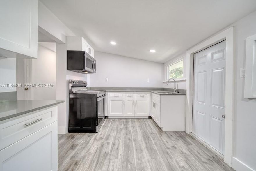 Completely renovated and move-in ready, this independent 2-bedroom, 1-bath detached home offers 1,000 sq ft of bright, modern living space in a prime Miami location. Step inside to a spacious open living area filled with natural light, complemented by new vinyl plank flooring throughout and fresh interior paint. The updated kitchen features quartz countertops, modern cabinetry, and stainless steel appliances, creating a clean, contemporary feel. The bathroom has been fully updated with a stylish walk-in shower and designer tile finishes. Includes impact windows, a washer and dryer, private parking, and a covered terrace, perfect for relaxing or entertaining.
Ideally located just minutes from Coconut Grove and Coral Gables, residents can enjoy some of Miami’s best dining, shopping, and outdoor spaces. Commuters will appreciate easy access to major roadways and nearby transit options including the Douglas Road Metrorail Station, making travel throughout Miami simple and convenient. Pet-friendly and easy to move in with only first month and $1,500 deposit required.