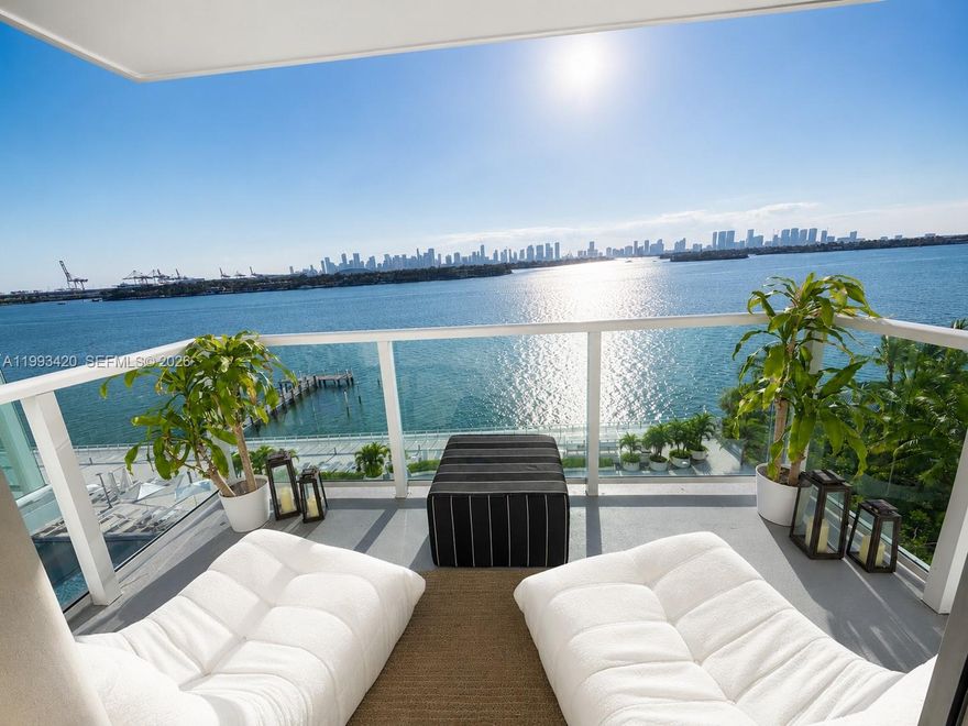 Experience the South Beach living in this direct bay-front studio, best line within the Mirador 1000. This renovated condo features floor all throughout, recessed lighting, and an open kitchen featuring custom cabinetry, granite countertops, and stainless-steel appliances, updated bathroom. With new floor-to-ceiling impact glass windows and all-glass balcony, the home offers breathtaking sunsets over Biscayne Bay. Full-service building. Residents of Mirador 1000 benefit from world-class amenities including a sprawling bay-front pool and deck, a state-of-the-art fitness center, a private market, and a luxury spa,  24-hour valet and security. Located in the heart of West Avenue corridor, this exceptional property is just steps from Whole Foods, Pura Vida, and premier local shopping.