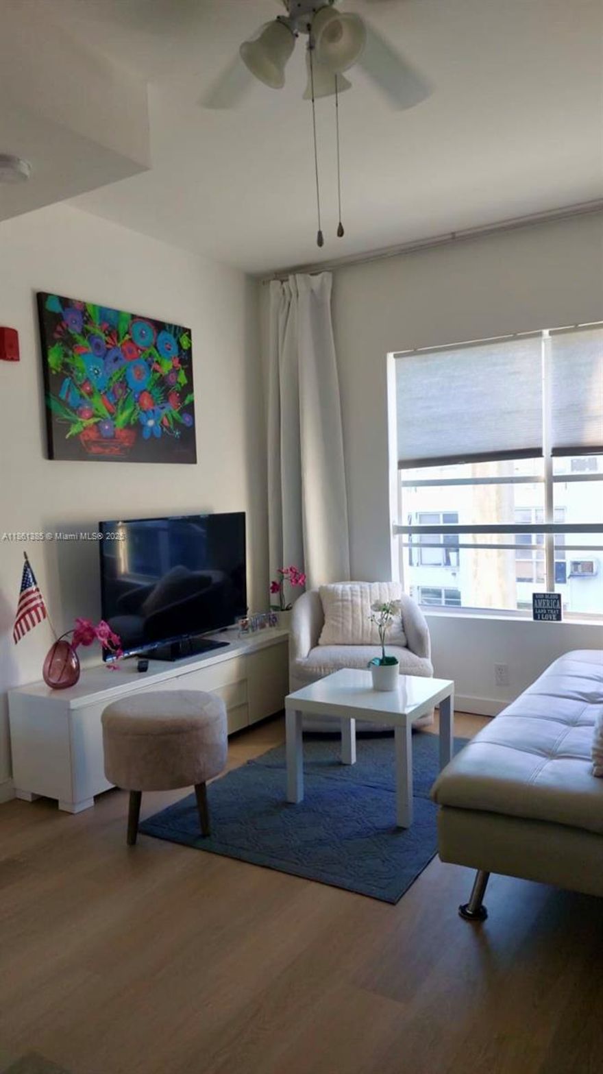 Great Location! Only 4 blocks to the beach, 3 blocks to Flamingo Park (includes an 8-lane lap swimming pool plus playground, baseball stadium & soccer field) & close to Whole Foods. Furnished and recently renovated 2 bedrooms (2nd bedroom could be a home office), 1 bathroom, CORNER unit facing east with lots of natural light and garden view. Stainless steel appliances and ready to move in! Unit has central A/C, washer/dryer inside unit. NO PETS. 1 year lease ONLY. Condo approval required (minimum 2wks). Building is equipped with an elevator. No airbnb, no subleasing.