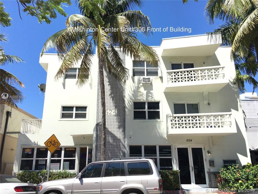 Beautiful boutique condo, 1/1 with Balcony Facing South, 1 Assigned Cover Parking Space, New A/C, New Appliances, Freshly Repainted, New Windows, Right on Washington Ave and 5th Street! Just two Blocks to the Ocean!! Unit can be Furnished or Unfurnished. Water Included.