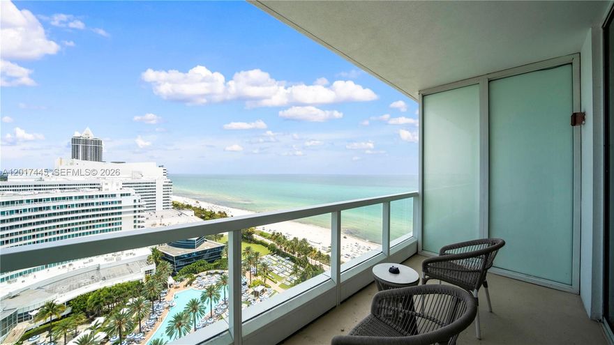 Experience the Miami Beach lifestyle in this beautifully appointed Jr. Suite at Fontainebleau III – Sorrento Tower. Enjoy stunning ocean and pool views from your private balcony, the perfect place to relax and unwind. This fully furnished, turnkey unit features a king bed, sleeper sofa, and kitchenette, ideal for personal use or generating rental income.

As an owner, you’ll have access to Fontainebleau’s world-class amenities, including award-winning restaurants, Lapis Spa, LIV nightclub, beach service, and more. Maintenance includes A/C, electricity, valet, and daily breakfast in the owners’ lounge. Perfect as a personal retreat or investment opportunity, enroll in the hotel rental program and earn income while you’re away.