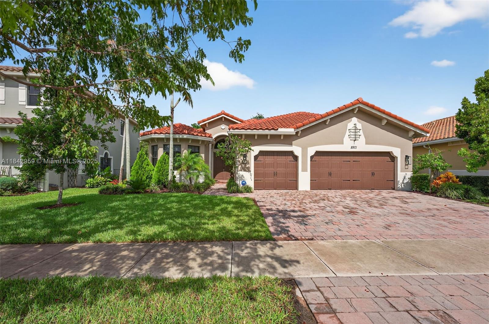 Discover the perfect blend of style, comfort, and luxury in this beautifully maintained one-story home in the gated community of Miralago! Features 4 bedrooms, 3 full baths, and a triple split floor plan designed for privacy and functionality. The primary suite offers a flex space ideal for an office, nursery, or gym. The open kitchen features wood cabinetry, granite counters, and stainless appliances. Enjoy peace of mind with full impact windows and doors. Outside, a spacious patio is perfect for entertaining. Located in a top-rated school district. Enjoy resort-style amenities with access to both Miralago and Cascata clubhouses: pools, fitness centers, splash pads, tennis, pickleball, basketball, playgrounds, and more. Truly turnkey—deal for relocation or a growing family!