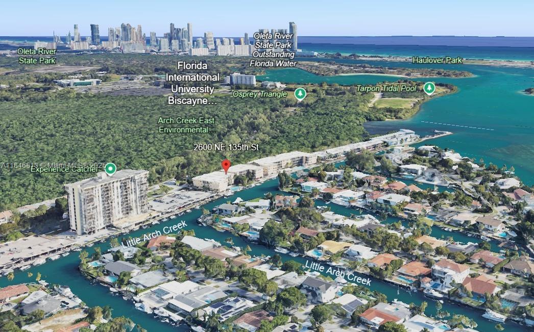 Spacious 1 bed / 1.5 bath apartment located on the top floor (4th) overlooking the Arch Creek Preservation area. The bedroom has 3 closets, tile throughout, living and dining area with balcony. The unit also has Hurricane Impact protection, instant water heater, central A/C with assigned parking that is covered and gated. The bldg. has a pool, guest parking and access to a salt water canal that leads to Hallover sandbar and Oleta River State Park. Please note that Bldg. just passed the 50 year recertification process, association has all required monetary reserves, there are no pending assessments and the Bldg. complies with all State laws. Great place to live or great investment with rents at $2k per month for this unit.