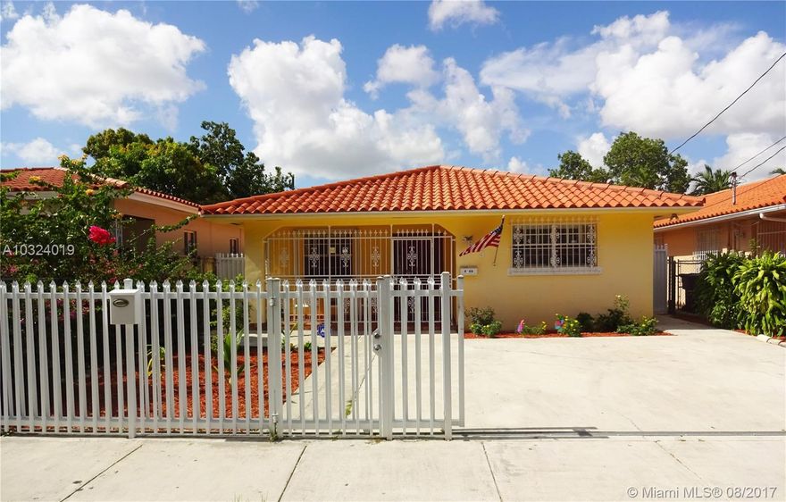 SUPER CLEAN UPDATED AND GATED CONTEMPORARY GATED 3 BEDROOM 2 UPDATED BATHS ONE STORY HOME WITH FORMAL LIVING, DINING & FAMILY ROOM AREAS. THE UPDATED KITCHEN HAS GRANITE TOPS & STAINLESS APPLIANCES & OPENS TO THE FAMILY ROOM. THERE IS A SEPARATE 1 BEDROOM 1 BATH COTTAGE IN THE REAR ALONG WITH A NICE CEMENT PATIO, STORAGE SHED AND FRUIT TREES. THERE ARE TILE FLOORS THROUGHOUT THE HOME AND COTTAGE. GREAT QUIET STREET LOCATION JUST OFF 57 AVE NEAR SHOPS, RESTAURANTS AND PUBLIC TRANSPORTATION. MIAMI INTERNATION AIRPORT ABOUT TEN MINUTES AWAY.  CONVENTIONAL OR CASH OFFERS ONLY.