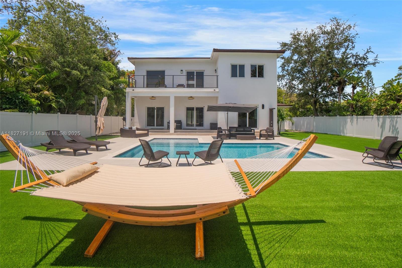Modern Elegance Meets Serene Retreat in Biscayne Park
Experience luxury and tranquility in this stunning newly built 4-bed, 3.5-bath home offering nearly 3,000 sqft of beautifully designed living space. The open-concept layout features soaring ceilings, a sleek chef’s kitchen, and expansive windows that fill the home with natural light.
The serene primary suite offers a private balcony with peaceful views of the lush backyard and heated pool — perfect for morning coffee or evening relaxation. Every detail, from the spacious bedrooms to the stylish finishes, is crafted for comfort and elegance.
Tucked away in a quiet, tree-lined neighborhood, this is more than a home — it’s your personal sanctuary in the heart of Biscayne Park.