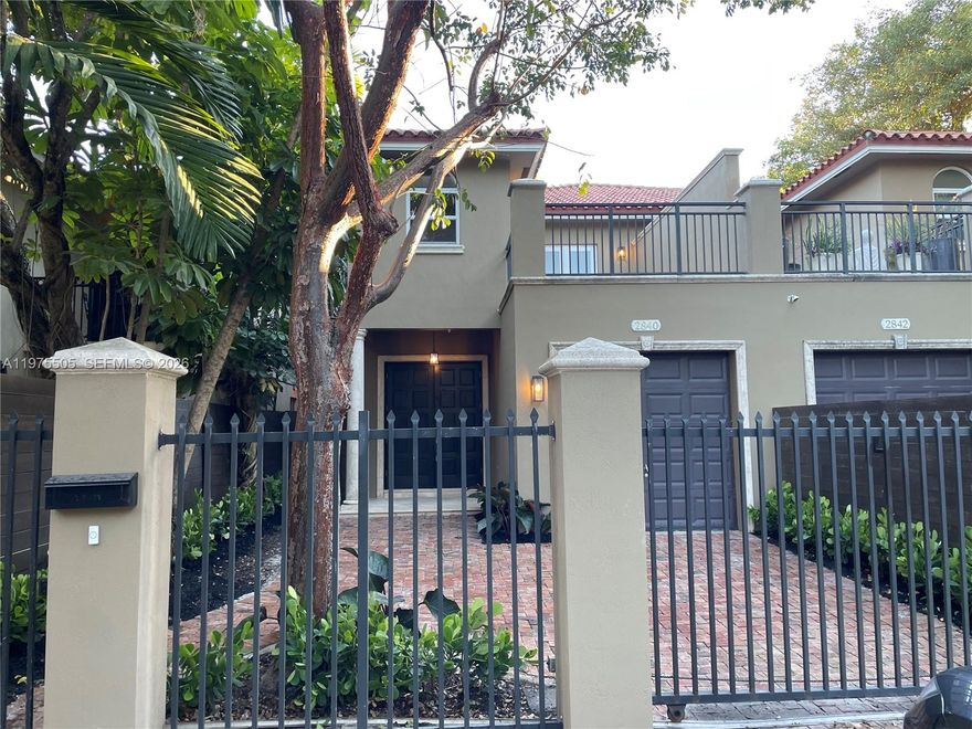 Beautiful, gated townhome ultimate Center Grove. Built in 2008. Impact windows, completely updated and
immaculate. Updated kitchen quartz countertops, new Samsung appliances, contemporary vinyl wood flooring, refinished exterior spa, lush landscaping & Chicago brick pool deck area. Open floor plan with combined living/dining room & kitchen/family room. Huge master suite, sitting area/office & walk in closet. Large second & third bedrooms with built-in closets. Wired ready for DirecTV, cable, internet & TV streaming throughout, surround sound in living room. New Washer/Dryer on second floor for convenience. Garage equipped with electric vehicle charging outlet. Steps from Coconut Grove Cafes, shops & nightlife! Close to dog park and children's playground. Safe & secure location.