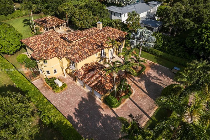 Mediterranean Masterpiece in Pinecrest! This one of a kind gem offers the finest in luxury living. Prime location surrounded by stunning multi-million dollar homes. Situated on a lush and private acre lot, the two story main home and detached guest house share an estate like setting. Built with the finest materials and designer touches, this home offers the perfect blend of architectural style and functionality. Stunning finishes welcome you in to this palatial space and are found throughout, no detail was overlooked. Enjoy the finest in outdoor living and entertaining with an outdoor kitchen and sparkling resort like pool and spa. The prestigious community offers some of Miami's elite learning institutions, a high quality of life, and peaceful setting.