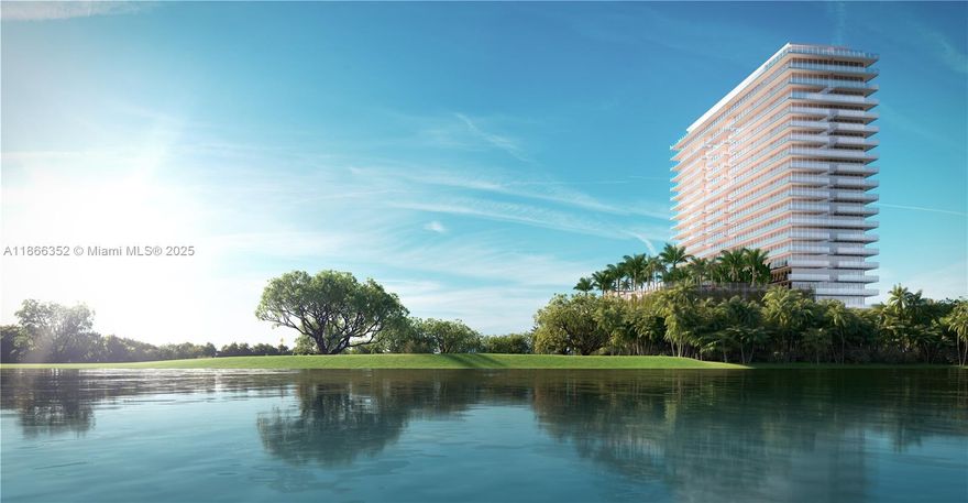 Rising 20 stories, The Residences at Shell Bay by Auberge Resorts Collection offers 108 bespoke homes w/ views over the Greg Norman-designed championship golf course & private marina. Impeccable finishes include custom European oak cabinetry, marble & stone slabs, 10 FT Ceilings & open-concept layout w/ generous living & entertaining spaces. This is the largest 2 Bedroom layout w/ approx 2,000 SF of Living Space. Expansive wraparound terrace offers breathtaking views of the Golf course, City Sunsets, Lakes & manicured grounds. Shell Bay offers unrivaled Amenities & services including a championship golf course, 9-hole par 3 course, racquet club w/ 7 tennis courts including pickleball & padel, bowling alley,Auberge Spa, 15,000 SF of fitness, multiple dining venues, room service & much more