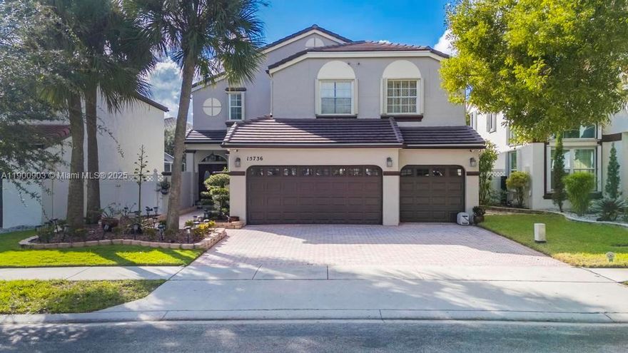 Beautiful home in the gated Classic Vista section of Towngate! This spacious 4-bedroom, 2.5-bath home features a 3-car garage, a 1-year-old roof, accordion shutters, and updated AC units (2024 & 2020). The kitchen was remodeled in 2020 with stainless steel appliances. Tile floors adorn the main level with laminate flooring upstairs. The primary suite offers an oversized sitting area, two walk-in closets, and a spa-like bathroom. Enjoy the fenced backyard with a large open patio and fruit trees—perfect for relaxing or entertaining!
