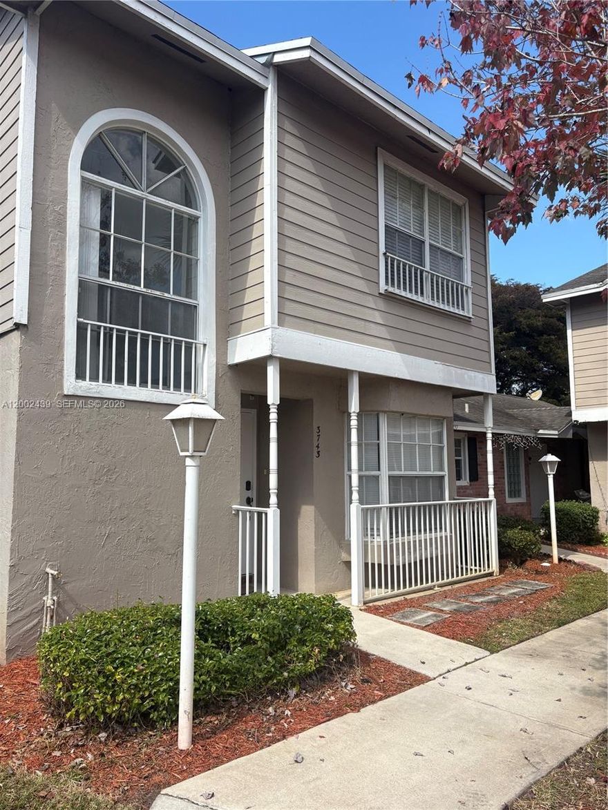 Welcome to this beautifully updated 3-bedroom plus den, 2.5-bath townhouse in the highly sought-after Colony Courts II community. Freshly painted and thoughtfully maintained, this residence offers a bright, open-concept layout designed for both comfort and functionality.

The main level features a spacious living and dining area, a versatile den ideal for a home office or flex space, a well-appointed kitchen, laundry area, and a convenient half bath. Neutral tile flooring throughout the first floor enhances the sense of space, while newly installed vinyl flooring upstairs adds a modern, cohesive touch. The primary suite offers a walk-in closet and a private en-suite bathroom, complemented by two additional bedrooms and a full bath. Step outside to your own private, fenced patio—perfect for relaxing or entertaining—complete with additional storage for added convenience. Recent upgrades include a new microwave, a 3-year-old water heater, and updated vinyl flooring on the second floor.
Colony Courts II is a pet-friendly community offering a pool, low HOA fees, and ample guest parking. Ideally located with easy access to Sawgrass Expressway, I-595, and I-75, and just minutes from premier shopping, dining, and parks.