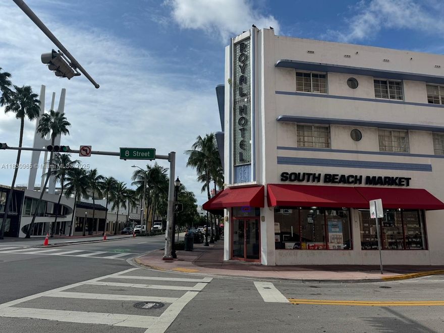 Great opportunity to acquire 4 ground-level commercial/retail spaces totaling over 7,800 sq. ft. with a yearly NET Revenue of $216,000, operating as a grocery store and a restaurant/bar. Situated along Washington Ave, in a corner lot that is just steps to the beach and Lincoln Road. The hotel units located above these retail spaces also for sale under separate listing (33 out of 42 units, fully equipped studios with no rental restrictions). Acquire both listings and become the majority-owner of the building. Ideal opportunity for hotel operators, developers or to enhance a short-term rental portfolio. Review listing attachments, and please DO NOT disturb the businesses onsite.