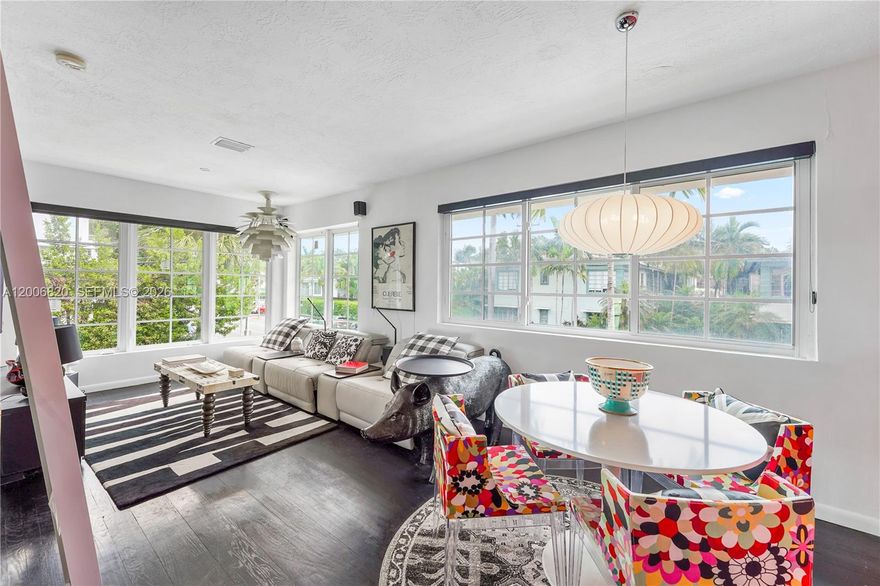 Step inside this artsy, tastefully renovated corner unit featuring an eclectic design and an abundance of natural light. This unique residence offers impact windows, an open layout, and a striking blend of modern finishes with bold, artistic touches that make it truly one of a kind. The beautifully updated kitchen showcases sleek cabinetry and contemporary styling, while the living and dining areas are surrounded by windows, creating a bright and inviting space. The open-concept bedroom flows seamlessly into a spa inspired bathroom with designer tile, a glass-enclosed shower, and statement lighting. Located in the heart of South Beach, just one block from Lincoln Road, you’ll enjoy easy access to shopping, dining, and entertainment. The charming and well maintained Art Deco building features a lush tropical courtyard.