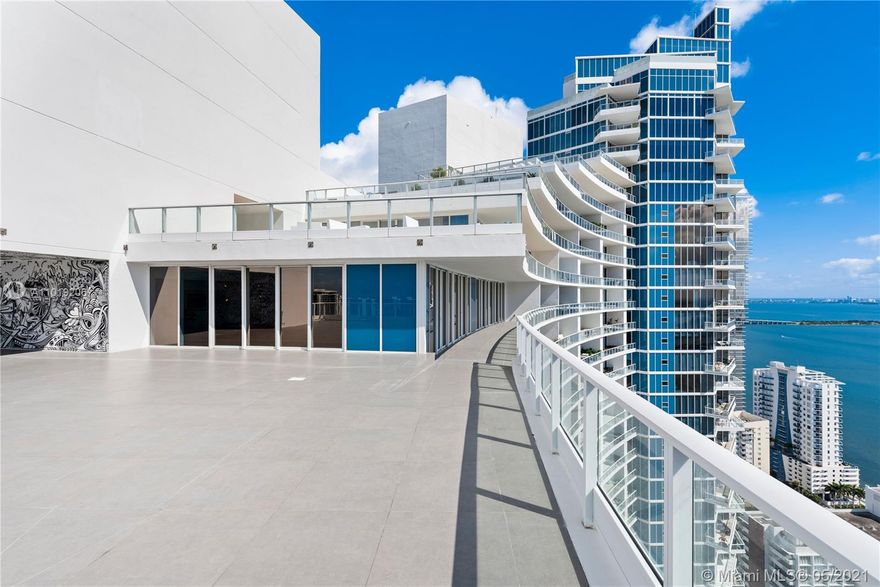 RARELY AVAILABLE 4BR, 4.5BA PENTHOUSE W. AMAZING PANORAMIC VIEWS OF THE OCEAN, BAY & DOWNTOWN MIAMI! Located at Paramount Bay in Edgewater this Incredible residence features 3180 square feet of interior living space + a massive, private 2,416 square foot terrace- perfect for entertaining with protected views. Modern, open-concept hi-end kitchen w. sub zero and wolf appliances + hardwood flooring. Huge Master Bedroom + 2 additional en-suite Guest bedrooms + separate office w. full bath. Floor to ceiling impact glass windows, private elevator, large walk-in closets, 3-ASSIGNED parking + storage/valet. 2 pools/2-story fitness center/spa.  Located across from Margaret pace park and minutes to Miami Beach/MIA airport. Experience 5-star waterfront living w. easy access to everything in Miami!