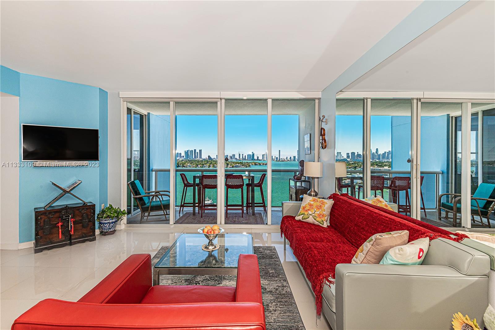 Direct bay view with amazing sunsets, one of a best line in the building, 2 bedrooms, large living area and home office space. Totally renewed kitchen and appliances, 2 renovated bathrooms. Floor to ceiling sliding doors, second bedroom with balcony access. abundance of natural light. Sunset Harbor is one of the most sought-after place to live in Miami Beach, abundant and varied restaurants, bars, retail stores, offices, gyms, supermarkets, water sports, yacht club, boat ramp, parks and much more just a few steps away. New A/C Nov 2021. 1 garage spaces