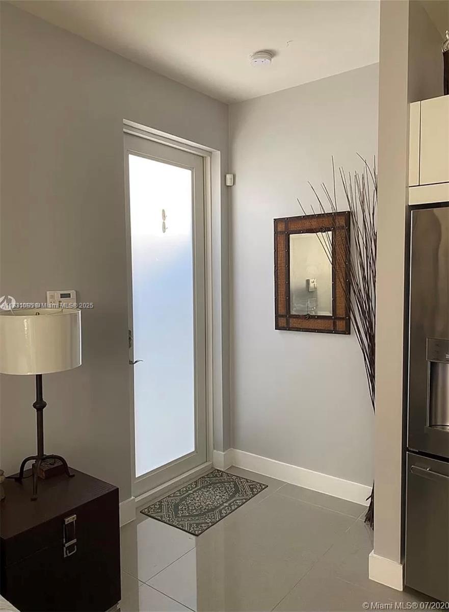 Modern efficiency with large walk in closet. Good size bathroom and kitchen with washer and dryer in unit. Private entrance at end of Landmark complex so very private and easier parking. Full access to Clubhouse which has pools, tennis courts, BBQ, gym and much more. Easy HOA approval. Text agent for showing. Vacant on lockbox. Unfurnished