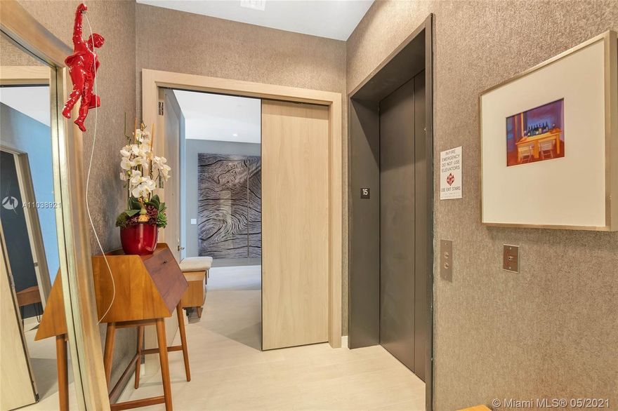 Welcome to 15C at One Park Grove, a beautiful 2,232 Sqft, 2 bedroom 2.5 bathrooms + den unit located in the heart of Coconut Grove. This decorator-unit has access via a private elevator and features 12ft.  ceilings, tons of natural light and an open floor-plan with unobstructed panoramic views of Biscayne Bay, Key Biscayne, the Port of Miami, South Beach and the Miami Skyline. The chef’s kitchen comes with Subzero/Wolf, appliances, marble countertops and an ItalKraft Kitchen. Both bedrooms feature en-suite bathrooms and custom walk-in closets. Furniture and decor also available for sale.

Arguably Miami's top building, Park Grove offers an in-house concierge and butler, 4 pools, library,  screening room, gym, in/outdoor yoga, outdoor event space & wine cellar.