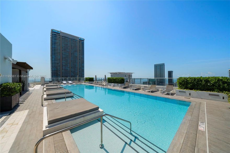 New to Market in the Hottest Most Opulent, Knockout Building in the Heart of Brickell. Enjoy the Experience of living in a 5 Star World Class Resort. Dazzling Spectacular views from your 2 Bedroom 2 Bath Unit with Balcony overlooking the Miami Skyline. Marble Floors throughout, Floor to Ceiling Glass Doors, Top of the line appliances, custom closets, premium cabinetry.
Over the Top Amenities -Roof top Terrace with Pool, Lounge Bar & Grill, Outdoor Movie Theatre, Indoor Heated Pool, Hamman spa with Hot and Cold Jacuzzi, Massage & Treatment Rooms, State of the Art Fitness Center, Party room with Kitchen, Racquetball Court, Basketball Court, Race Track, Kid's play area with Virtual Golf, Arcade Games, Bowling, Climbing Wall. Steps from Brickell City Center. 24 hour Security. Valet Parking.
