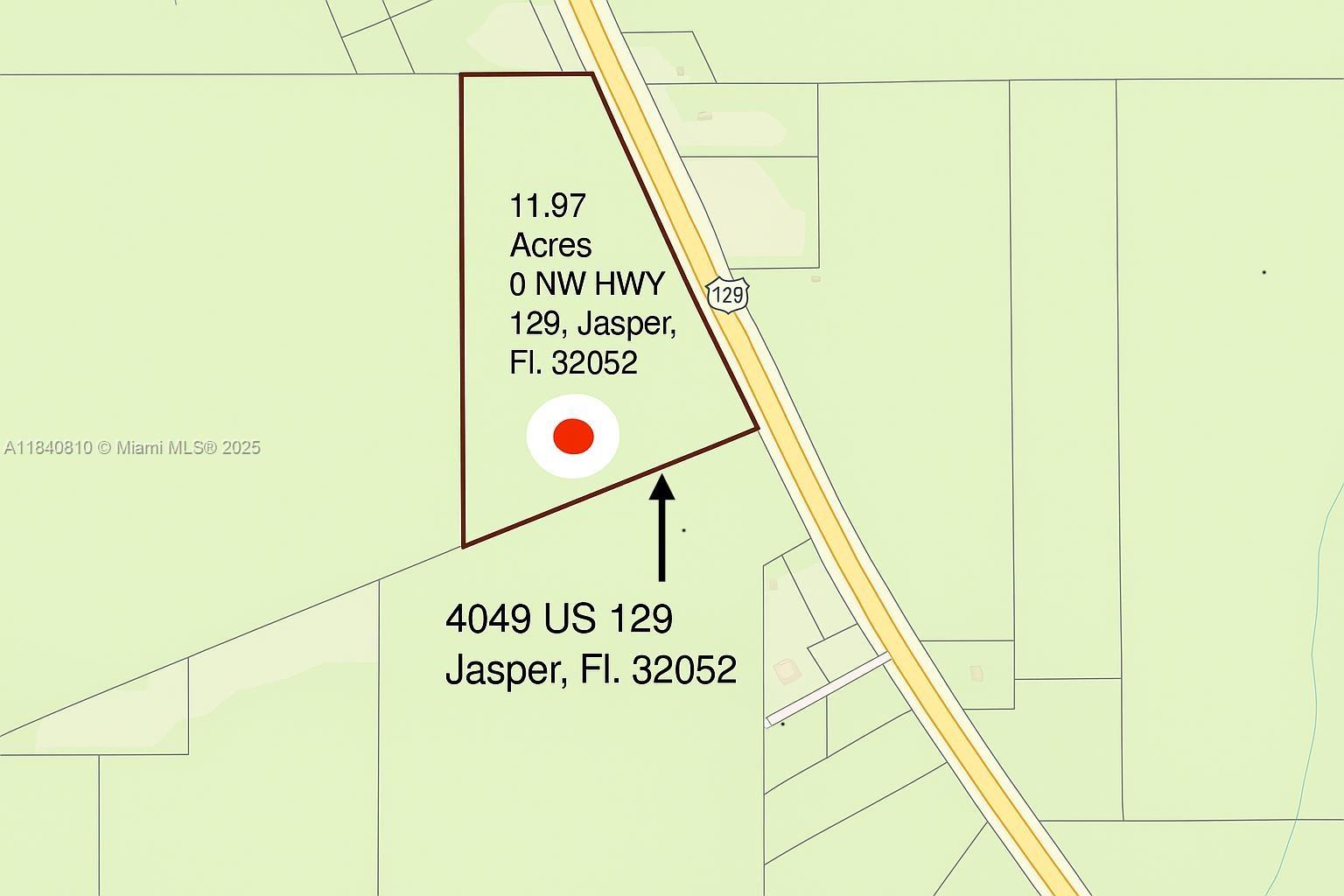 Discover the potential of this expansive 12-acre unimproved parcel on NW Highway 129 in Jasper, FL. Offering a blank canvas for your dream home, private retreat, farm, or recreational use, this property combines privacy and flexibility. Enjoy peaceful rural living with convenient access to Jasper and nearby highways. With ample road frontage and versatile zoning possibilities, this is a great opportunity to create your ideal space in North Florida. schedule a showing today and imagine the possibilities! *use picture for location with next parcel address**