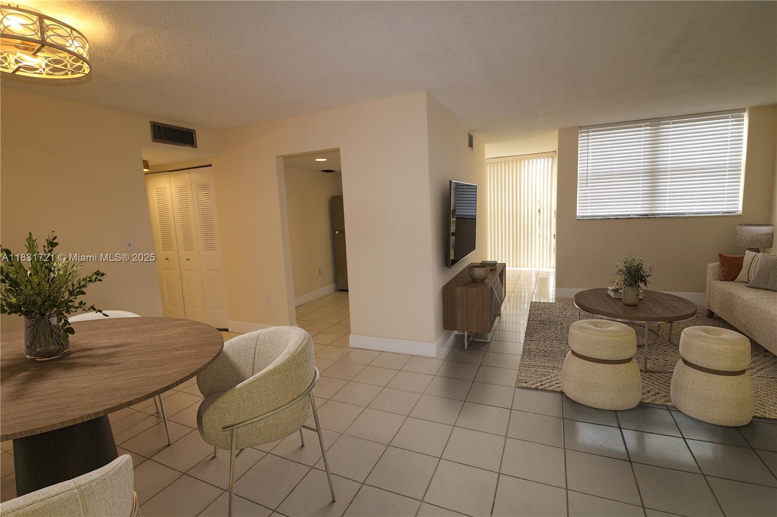 Welcome to Versailles Gardens II , charming first floor, corner unit centrally located. Close to Miami Airport, major shopping centers such as International Mall and Dolphin Mall, many dining restaurants, shopping centers and major highways. This beautifully updated 3 bedroom, 2 updated bathroom apartment offers a spacious and comfortable living experience. The kitchen has been renovated with modern appliances. Enjoy having an in-unit washer and dryer. The apartment includes one assigned parking space, with the option to secure a second space through the association for a fee, adding flexibility to your parking needs. Don't miss out on this move-in ready gem. Schedule a showing and make it your new home! Only service dogs are allowed on the premises.