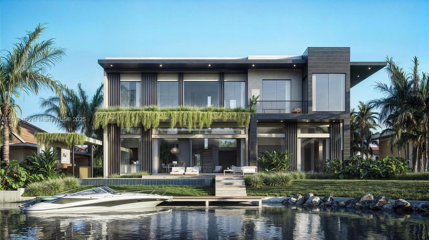 Build your dream home on this prime waterfront lot with 62 feet of private dockage, offering direct intracoastal and ocean access—just minutes from Haulover Inlet. Located in the prestigious, guard-gated community of Eastern Shores, this property includes thoughtfully developed architectural plans. The proposed residence spans 5,716 total square feet with 5,212 square feet of living space, featuring 6 bedrooms plus an office, 6 full bathrooms, and 2 half baths—designed for modern luxury living. Enjoy a coveted location near top-rated schools, world-class shopping at Bal Harbour Shops and Aventura Mall, and the pristine beaches of Sunny Isles. A rare offering for the discerning buyer seeking waterfront living at its finest.