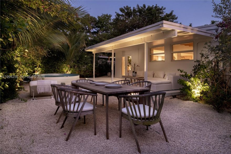 Stunning turnkey, high-end designer furnished rental featuring three charming bedrooms and two fully remodeled bathrooms. Highlights include exposed beam ceilings, a chef’s eat-in kitchen with all-new appliances, new HVAC, and an elegant garden setting with a circular dipping pool—your private oasis. Thoughtfully appointed finishes, quiet elegance, and serene tranquility throughout. Ideal for tenants who appreciate exceptional taste and peaceful living