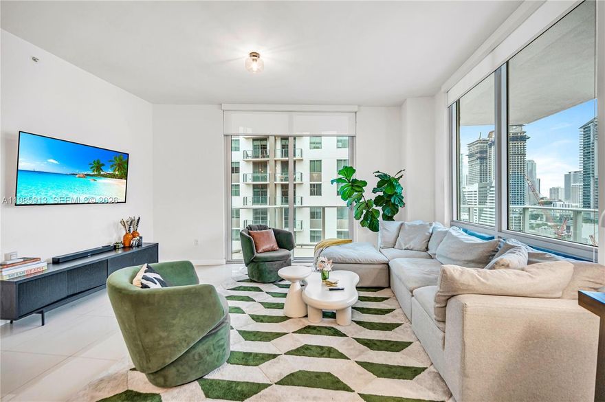 Fully furnished short-term leasing opportunity at Brickell Ten Condominium. Available for occupancy on 4/27/2026. Unit can be leased for a minimum of 3 months and maximum of 6 months. 

This spacious 2-bedroom unit features a desirable split configuration with en-suite bathrooms. The open kitchen concept & living space contribute to the sleek and modern sensibility. The floor-to-celing glass windows enhance the naturally well-lit space with dynamic views of Miami's cityscape. The large balcony can be enjoyed during all times of the day. Brickell Ten Condominium features a secure lobby with front desk personnel & on-site management. Building amenities include a rooftop terrace, swimming pool, gymnasium, kids room, boardroom, and more. The condo complex is situated in a desirable west brickell locale with close walkable proximity to the heart of Brickell and public transit including the Metrorail and People Mover. There will not be an assigned parking space included in the lease. Prospects with a vehicle will need to make other arrangements for vehicle parking. Utilities included in the rental payment will be water, Wifi, & waste services. 

Qualified applicants will be able to start a lease with first month, security deposit & security deposit to the condo association which will be equal to one month's rent. Condo management will perform a background check for all occupants over 18 years of age. 

Just bring your bags and enjoy the 2026 Spring/Summer season in Brickell.