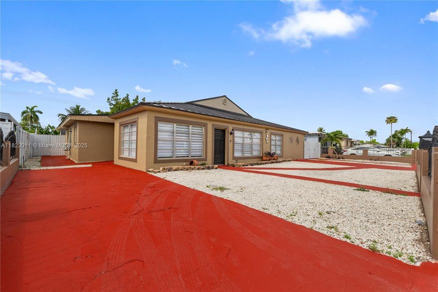 This beautifully renovated single-story home is situated in a peaceful and desirable neighborhood of West Hialeah. It offers easy access to local markets, stores, hospitals, restaurants, and other amenities. This charming house features 6 bedrooms, 4 full bathrooms, and 1 half bath, all completely fenced for privacy. It boasts a spacious lot with ample room to build a pool. Additionally, it includes a lanai fully equipped for entertaining friends and family, a covered BBQ area, and tropical fruit trees. There is also plenty of space to park an RV or boat. The house has tile flooring throughout, and the new kitchen showcases a granite countertop, wood cabinetry, top-of-the-line appliances, and a generous laundry room. An additional room ideal for an office or TV room.