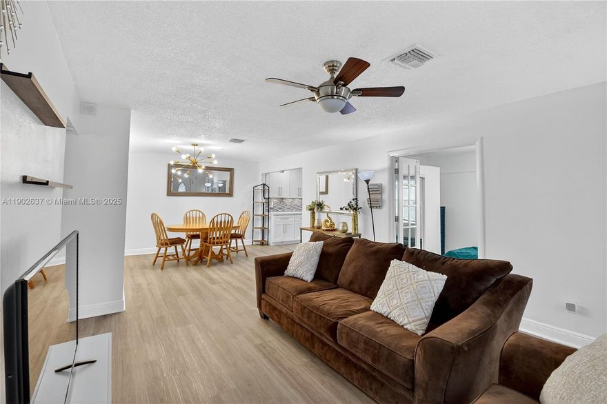 Welcome to this beautifully updated furnished single-family home in the desirable North Andrews Gardens neighborhood of Oakland Park! This spacious 3-bedroom, 2-bath residence features an open layout, a modern kitchen with stainless-steel appliances, and a stylishly updated bathroom. Enjoy a large fenced backyard complete with a gazebo, trampoline, and storage shed—perfect for entertaining or relaxing. Conveniently located near highways, shopping, schools, and just minutes from the beach. Electricity and water included in rent.