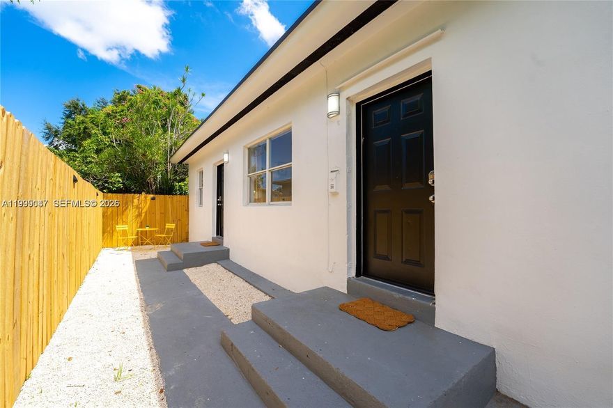 Excellent investment opportunity in Miami. Duplex featuring two identical 1-bedroom, 1-bathroom units. Each unit offers a private patio and private laundry, highly desirable features for tenants. The property is fully rented. Each unit is leased at $1,700 per month. Total gross annual income of $40,800. Turnkey Residential Income property with immediate cash flow and no deferred maintenance. Ideal for investors seeking stable income and long-term hold potential. Located in a residential area with strong rental demand and convenient access to major roads, transportation, and local amenities.