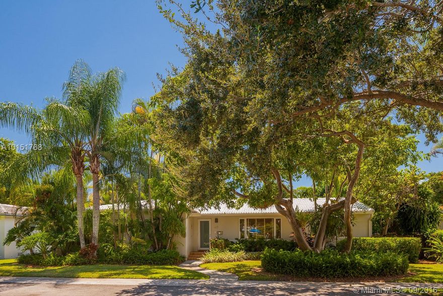 Look no further for your Miami Shores show-stopper. This sun-kissed home has stunning updated kitchen & baths as well as fabulous living & dining spaces. The botanical garden & family room meld into a perfect living space. The lush backyard is outstanding with room for a pool or a place to simply kick back & sip a cappuccino. Upgrades include impact glass & new AC.  Additional back entrance is gated for privacy allowing for excellent accessibility to the house, the garden, parking & garage.