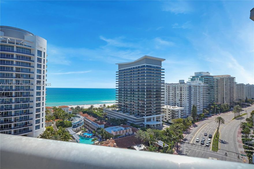 Unique condo with ocean views and intracoastal views. Floor-to-ceiling windows fill the home with natural light with sleek new tile flooring and updated kitchen. The east-facing balcony is perfect for enjoying breathtaking sunrises over the ocean. The west-facing balcony provide mesmerizing views of the Intracoastal & Miami skyline as the sun sets. The Grandview offers resort-style amenities, inc pool, hot tub, sauna, fitness center, social room, 24/7 concierge & security services. Beach access across the street and valet service ensures convenience. Schedule your private tour today!